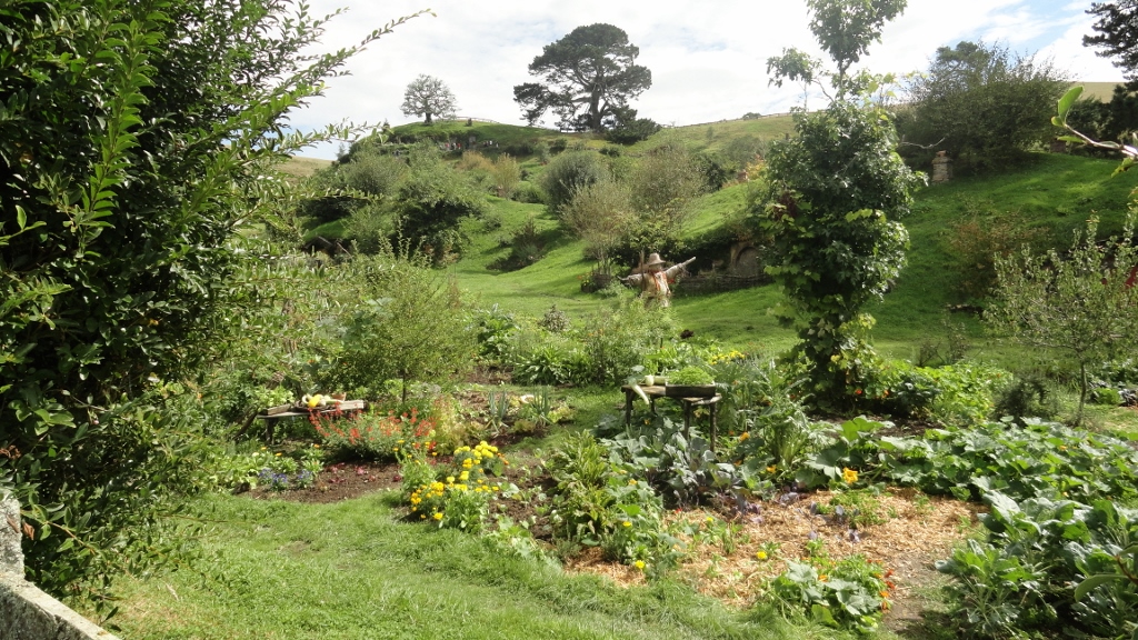 The Hobbiton gardens are have their own human gardeners to keep them in shape.