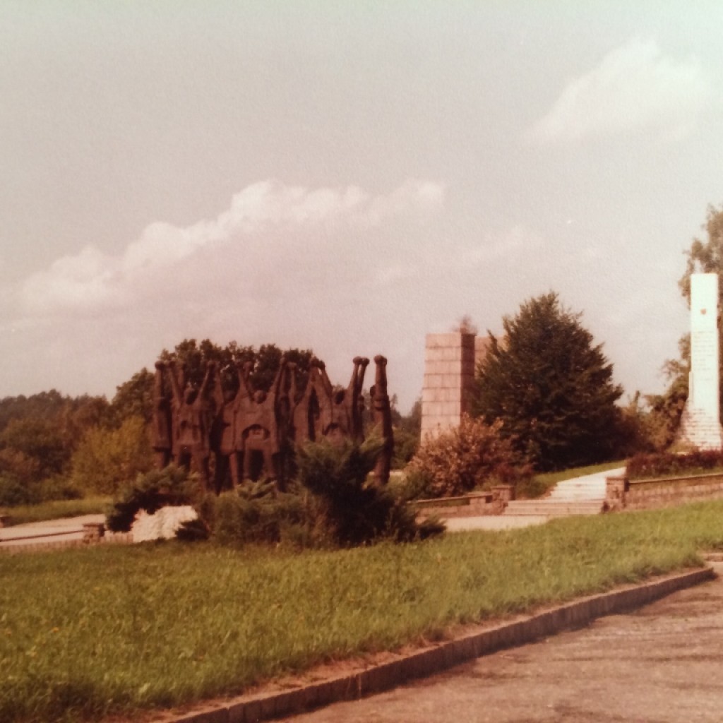 The Hungarian monument at Mauthausen Concentration Camp, in Austria (photo 1982). It depicts survivors giving a power salute.